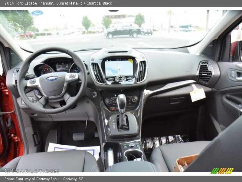Sunset Metallic / Charcoal Black 2016 Ford Escape Titanium