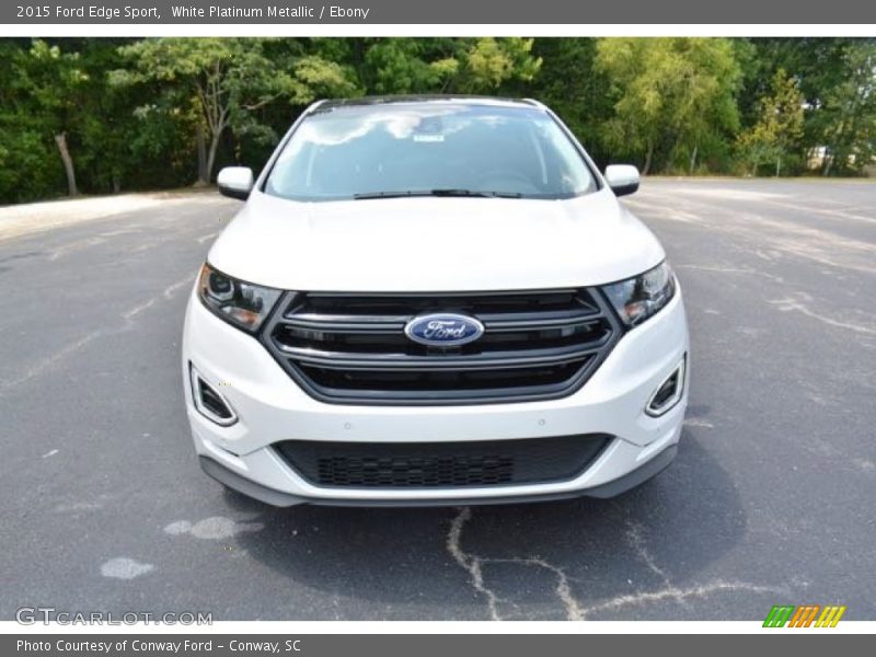 White Platinum Metallic / Ebony 2015 Ford Edge Sport