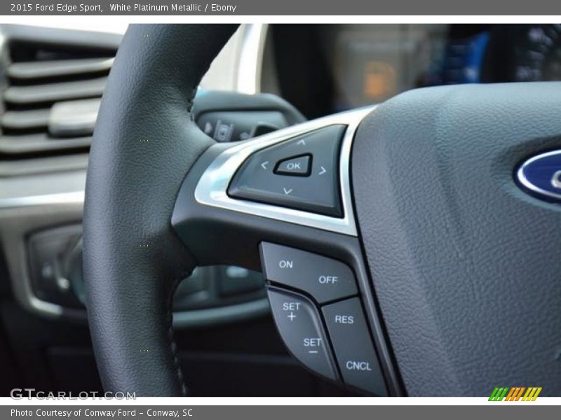 White Platinum Metallic / Ebony 2015 Ford Edge Sport
