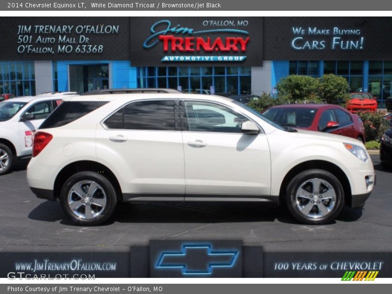 White Diamond Tricoat / Brownstone/Jet Black 2014 Chevrolet Equinox LT