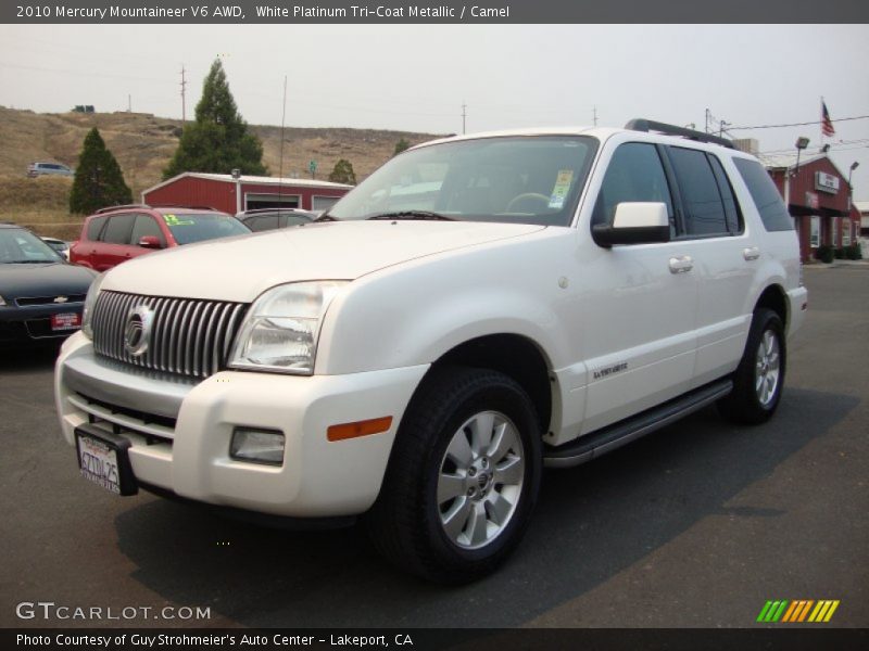 White Platinum Tri-Coat Metallic / Camel 2010 Mercury Mountaineer V6 AWD