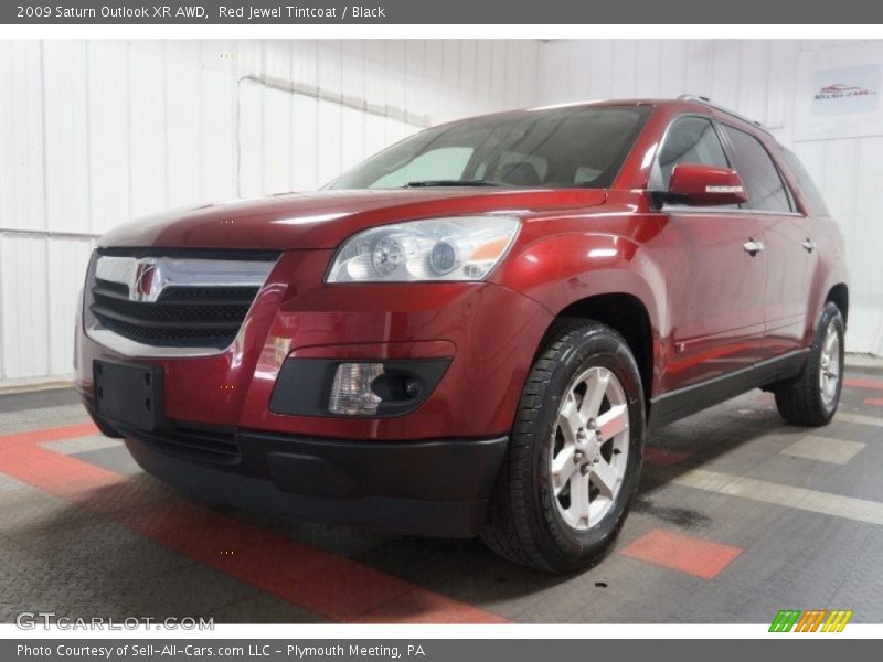 Red Jewel Tintcoat / Black 2009 Saturn Outlook XR AWD