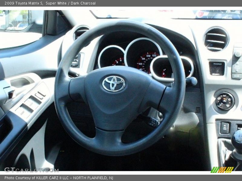Super White / Dark Charcoal 2009 Toyota Matrix S