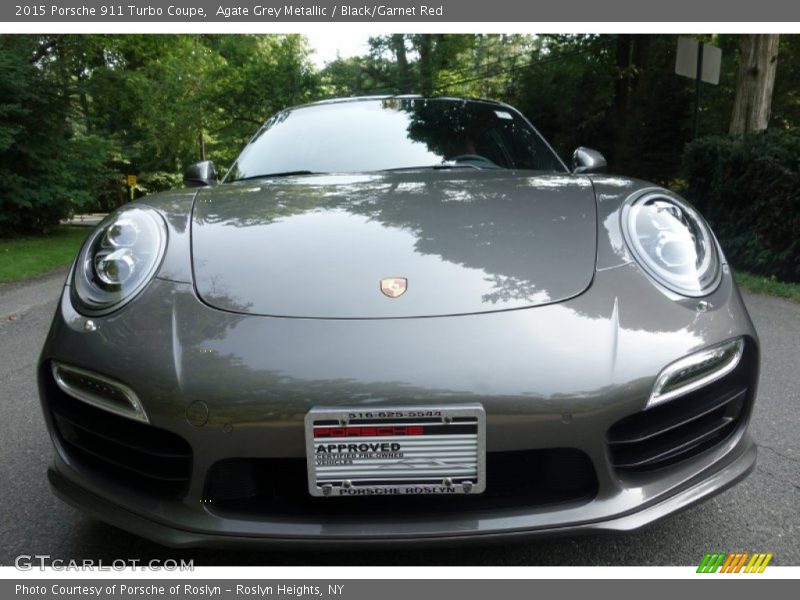 Agate Grey Metallic / Black/Garnet Red 2015 Porsche 911 Turbo Coupe