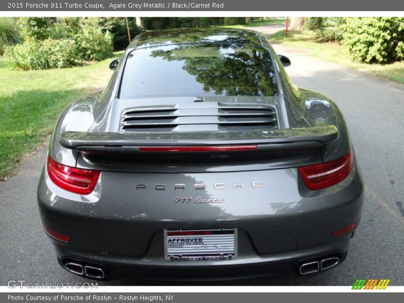 Agate Grey Metallic / Black/Garnet Red 2015 Porsche 911 Turbo Coupe