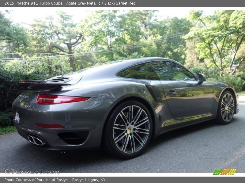 Agate Grey Metallic / Black/Garnet Red 2015 Porsche 911 Turbo Coupe