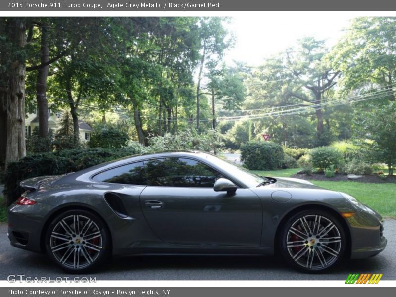 Agate Grey Metallic / Black/Garnet Red 2015 Porsche 911 Turbo Coupe