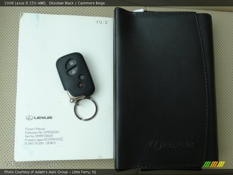 Obsidian Black / Cashmere Beige 2008 Lexus IS 250 AWD