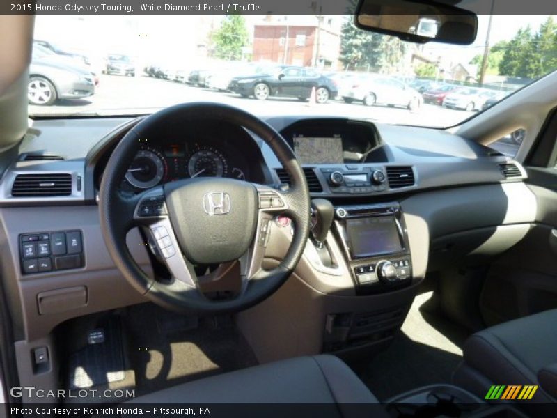 White Diamond Pearl / Truffle 2015 Honda Odyssey Touring