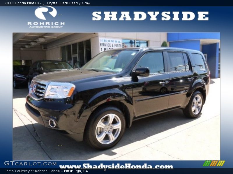Crystal Black Pearl / Gray 2015 Honda Pilot EX-L