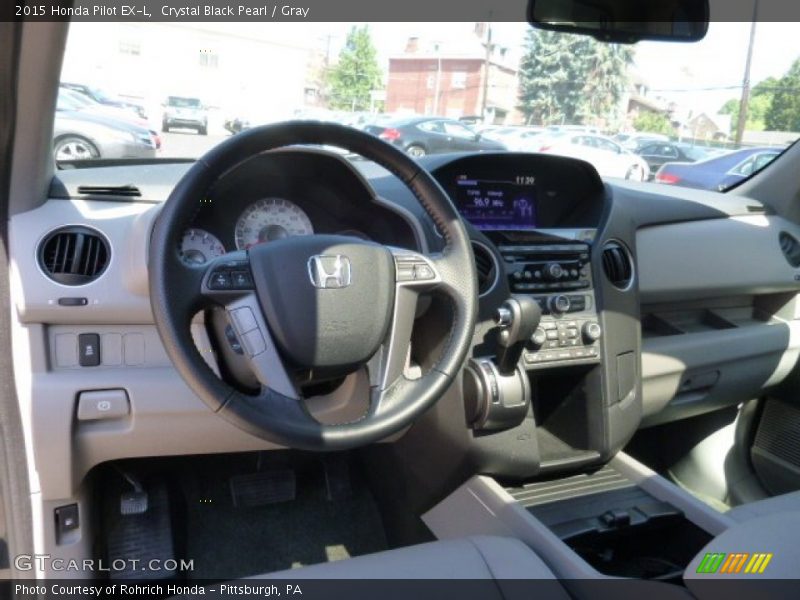 Crystal Black Pearl / Gray 2015 Honda Pilot EX-L