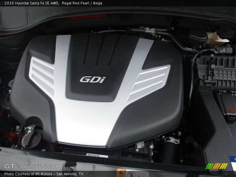 Regal Red Pearl / Beige 2016 Hyundai Santa Fe SE AWD