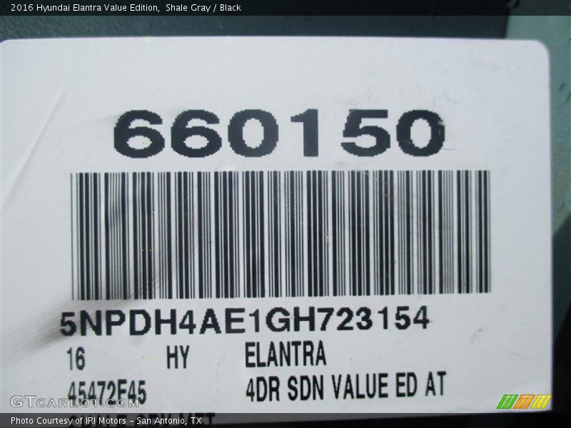 Shale Gray / Black 2016 Hyundai Elantra Value Edition