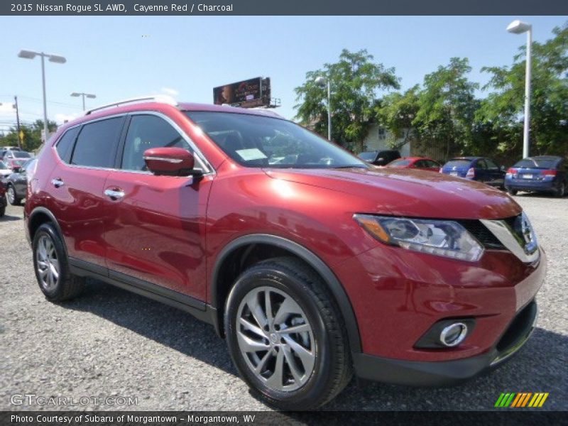 Cayenne Red / Charcoal 2015 Nissan Rogue SL AWD
