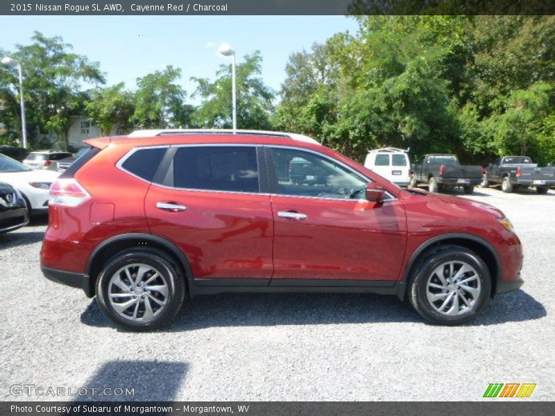 Cayenne Red / Charcoal 2015 Nissan Rogue SL AWD
