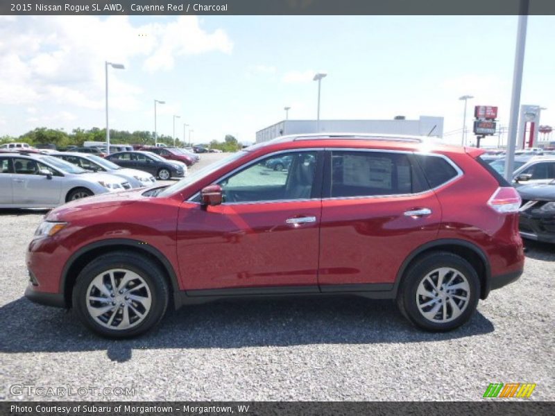 Cayenne Red / Charcoal 2015 Nissan Rogue SL AWD