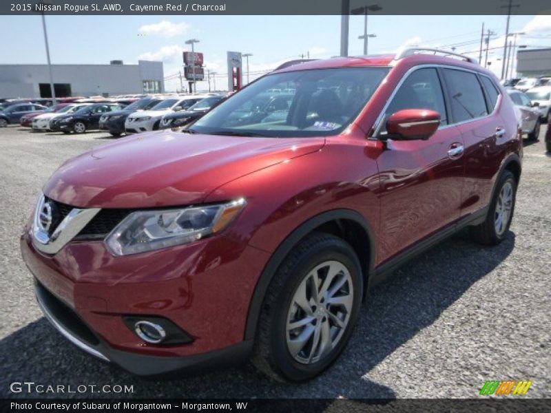 Cayenne Red / Charcoal 2015 Nissan Rogue SL AWD