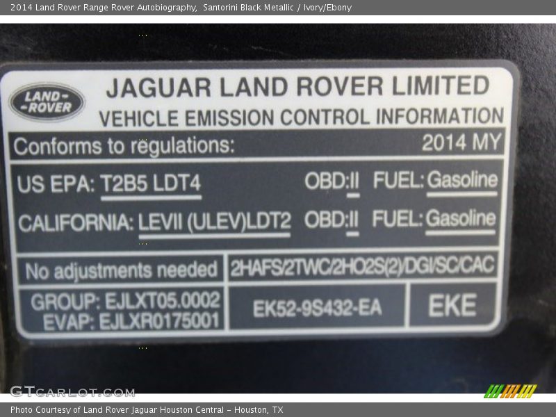 Santorini Black Metallic / Ivory/Ebony 2014 Land Rover Range Rover Autobiography