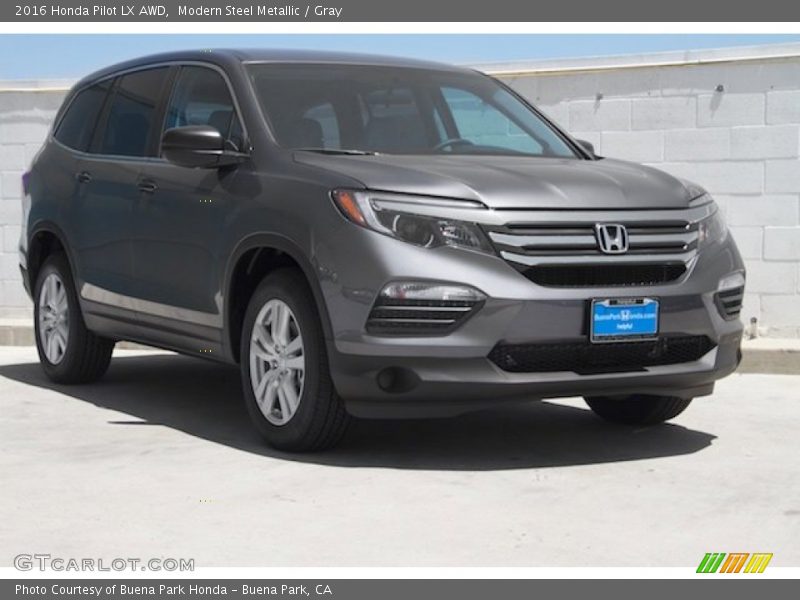 Modern Steel Metallic / Gray 2016 Honda Pilot LX AWD