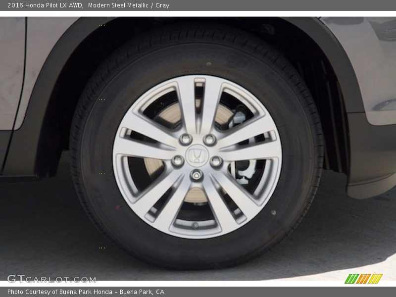 Modern Steel Metallic / Gray 2016 Honda Pilot LX AWD