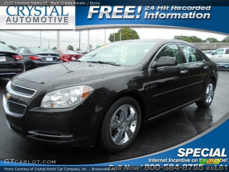 Black Granite Metallic / Ebony 2012 Chevrolet Malibu LT