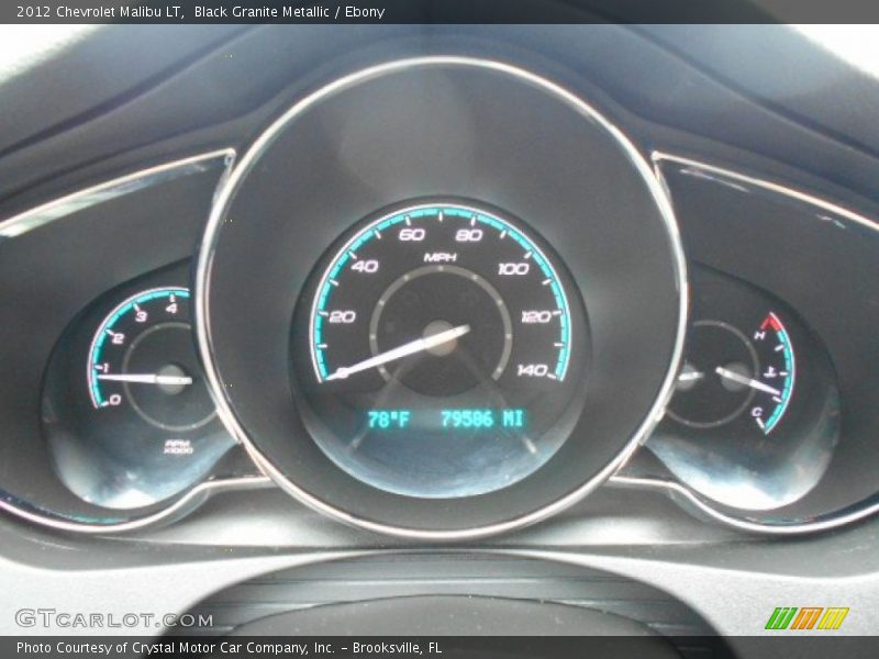 Black Granite Metallic / Ebony 2012 Chevrolet Malibu LT