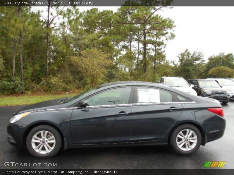 Pacific Blue Pearl / Gray 2013 Hyundai Sonata GLS