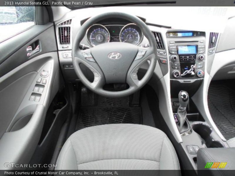 Pacific Blue Pearl / Gray 2013 Hyundai Sonata GLS