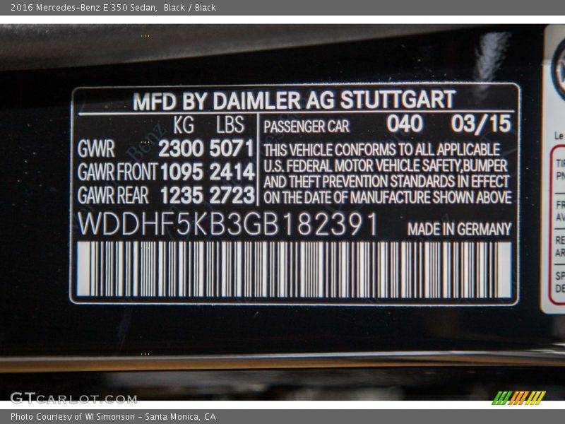 Black / Black 2016 Mercedes-Benz E 350 Sedan