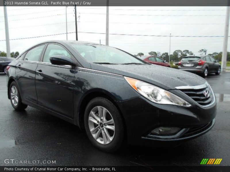 Pacific Blue Pearl / Gray 2013 Hyundai Sonata GLS
