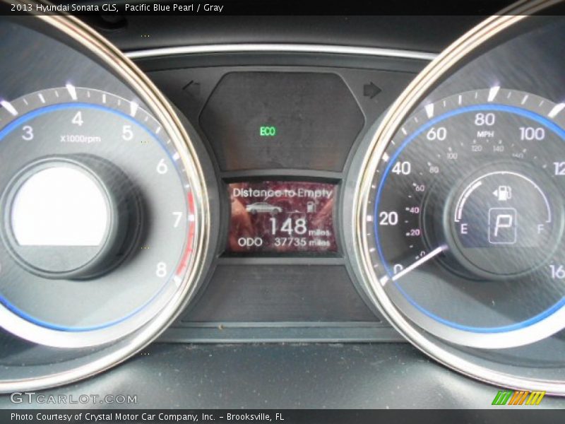 Pacific Blue Pearl / Gray 2013 Hyundai Sonata GLS