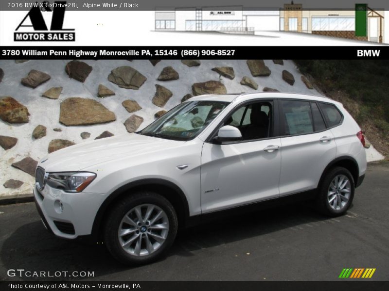 Alpine White / Black 2016 BMW X3 xDrive28i