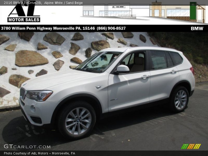 Alpine White / Sand Beige 2016 BMW X3 xDrive28i