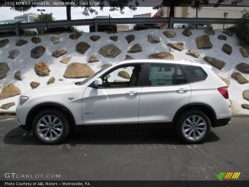 Alpine White / Sand Beige 2016 BMW X3 xDrive28i