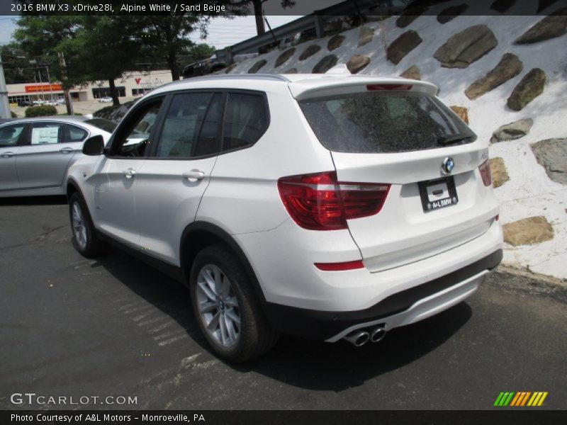 Alpine White / Sand Beige 2016 BMW X3 xDrive28i