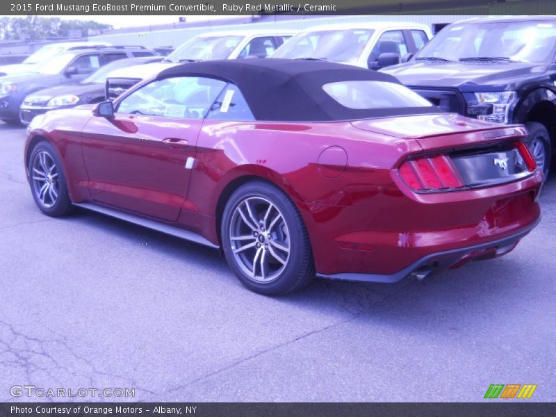 Ruby Red Metallic / Ceramic 2015 Ford Mustang EcoBoost Premium Convertible