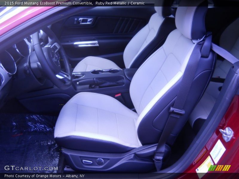 Ruby Red Metallic / Ceramic 2015 Ford Mustang EcoBoost Premium Convertible