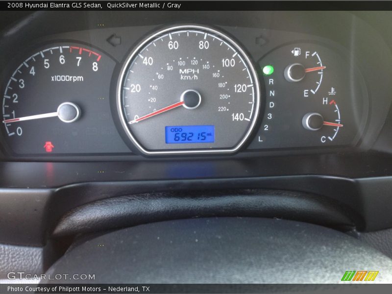 QuickSilver Metallic / Gray 2008 Hyundai Elantra GLS Sedan
