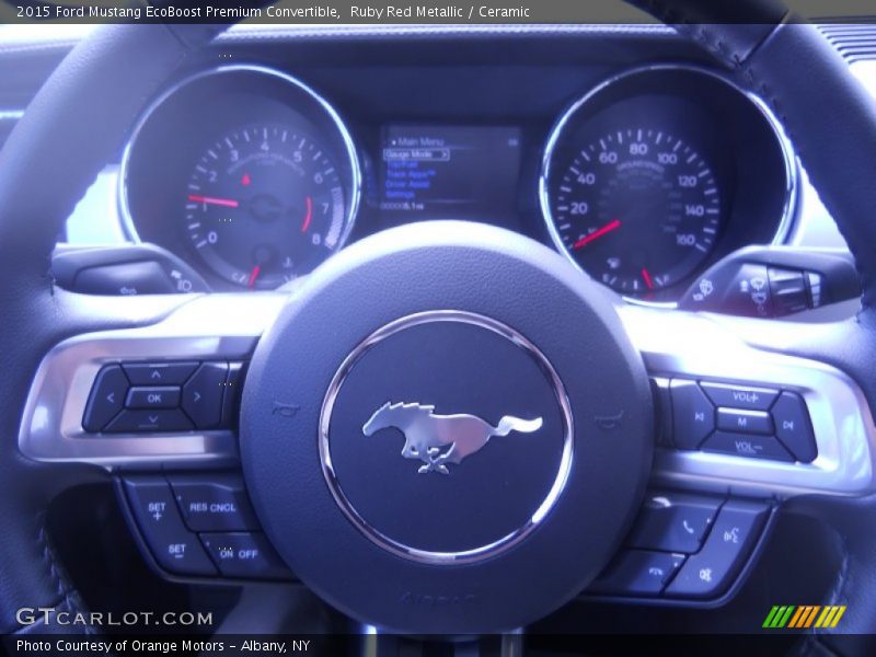 Ruby Red Metallic / Ceramic 2015 Ford Mustang EcoBoost Premium Convertible