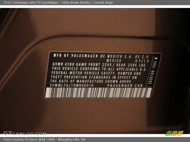 Toffee Brown Metallic / Cornsilk Beige 2013 Volkswagen Jetta TDI SportWagen