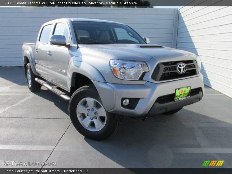Silver Sky Metallic / Graphite 2015 Toyota Tacoma V6 PreRunner Double Cab