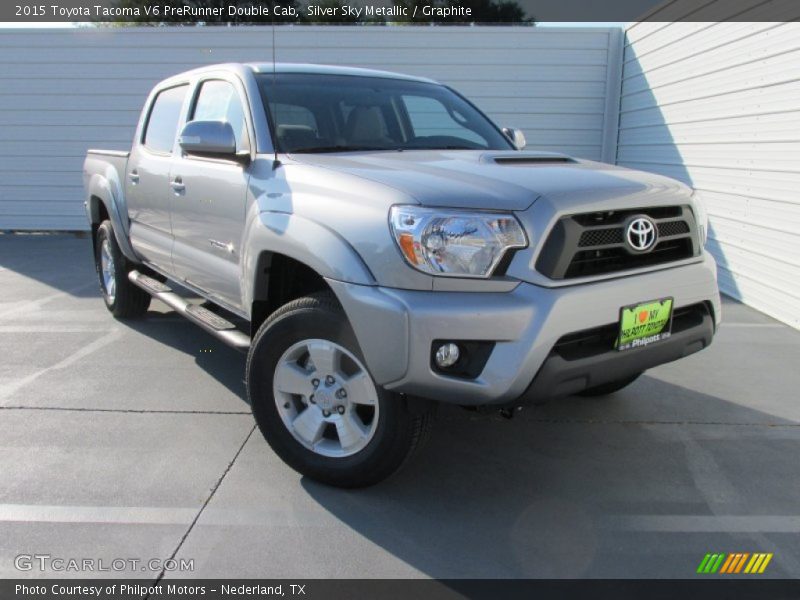 Silver Sky Metallic / Graphite 2015 Toyota Tacoma V6 PreRunner Double Cab