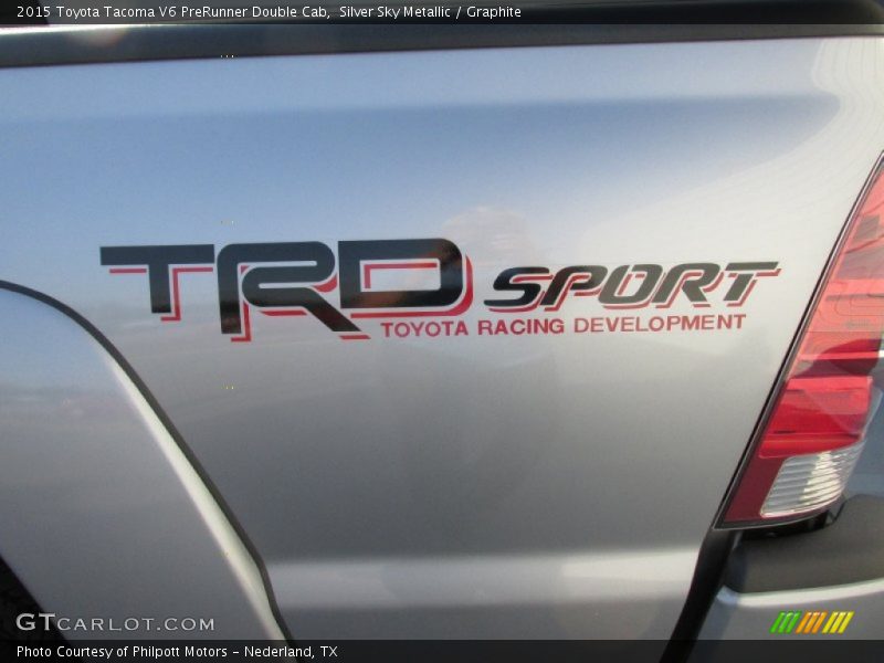 Silver Sky Metallic / Graphite 2015 Toyota Tacoma V6 PreRunner Double Cab