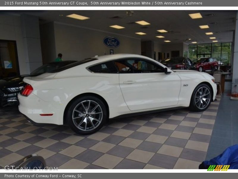 50th Anniversary Wimbledon White / 50th Anniversary Cashmere 2015 Ford Mustang 50th Anniversary GT Coupe