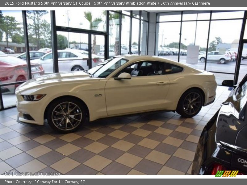 50th Anniversary Wimbledon White / 50th Anniversary Cashmere 2015 Ford Mustang 50th Anniversary GT Coupe
