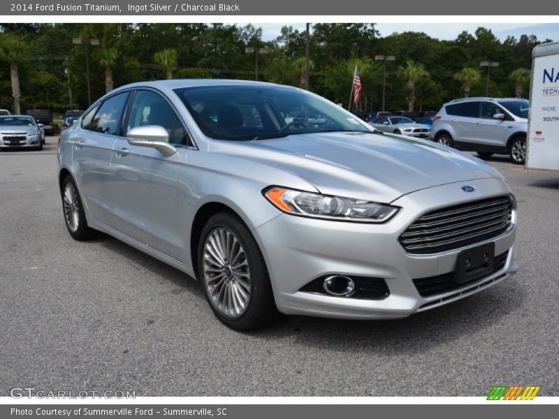 Ingot Silver / Charcoal Black 2014 Ford Fusion Titanium