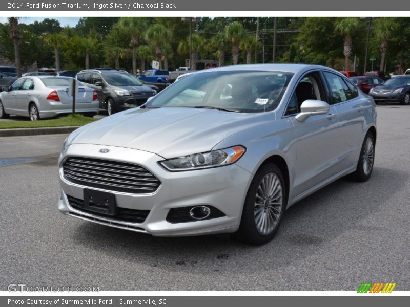 Ingot Silver / Charcoal Black 2014 Ford Fusion Titanium