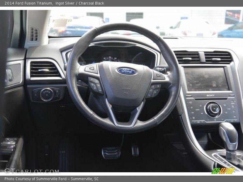 Ingot Silver / Charcoal Black 2014 Ford Fusion Titanium