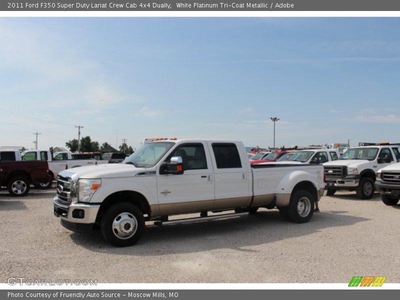 White Platinum Tri-Coat Metallic / Adobe 2011 Ford F350 Super Duty Lariat Crew Cab 4x4 Dually