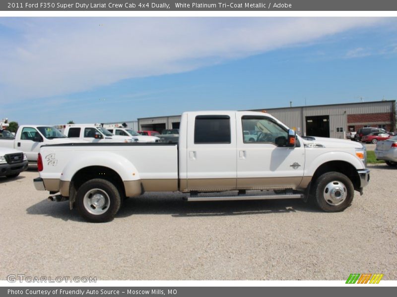White Platinum Tri-Coat Metallic / Adobe 2011 Ford F350 Super Duty Lariat Crew Cab 4x4 Dually
